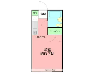 クレア湘南(ワンルーム/2階)の間取り写真