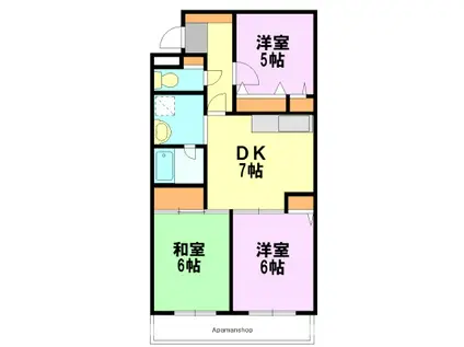 安藤ビル(3DK/2階)の間取り写真