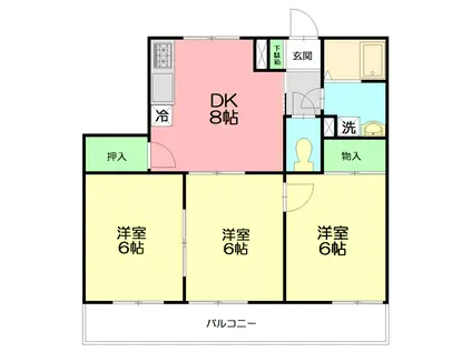 ファミール鵠沼(3DK/2階)の間取り写真