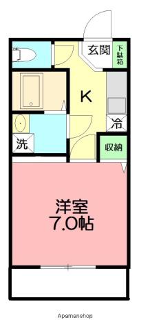 LIFESHIP E棟(1LDK/2階)の間取り写真