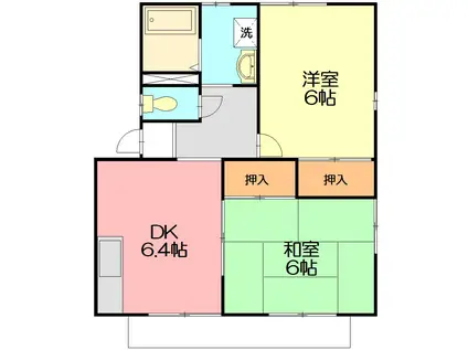 ピアオリーブ(2DK/1階)の間取り写真