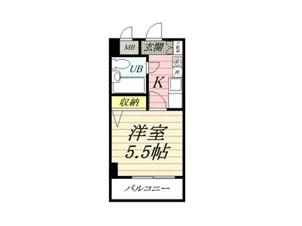 クリオ愛甲石田壱番館(1K/5階)の間取り写真