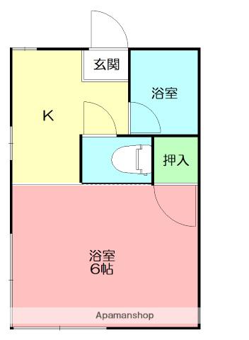 アーネス桔梗(1K/1階)の間取り写真