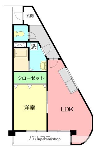 不二ビル(1LDK/4階)の間取り写真