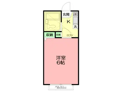 ドルフ3(1K/1階)の間取り写真