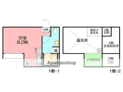 LIFESHIP 湘南辻堂 サントリーニ(ワンルーム/1階)の間取り写真