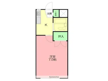 キャメラハウス(1K/1階)の間取り写真