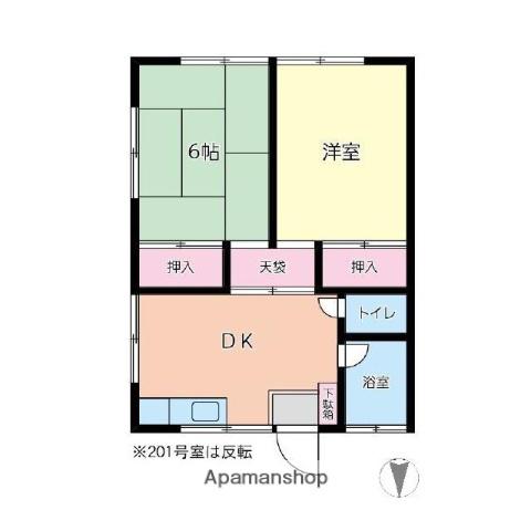 久保田コーポⅡ(2DK/2階)の間取り写真