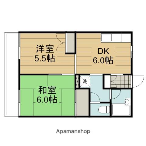 パストラルコート(2DK/2階)の間取り写真