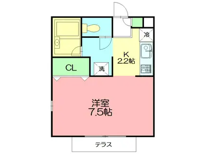 プレミール湘南(1K/1階)の間取り写真