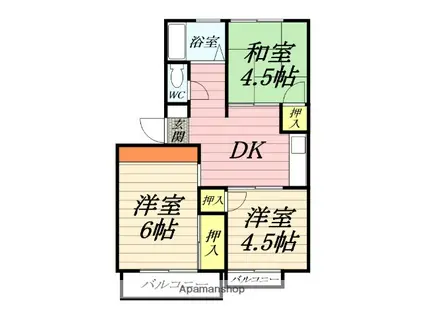 第1坂口ハイツ(3DK/2階)の間取り写真