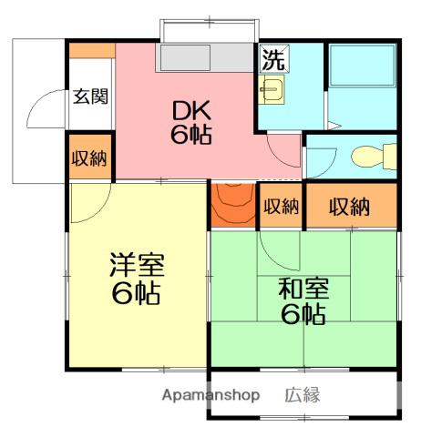 横内ハイツ(2DK/2階)の間取り写真
