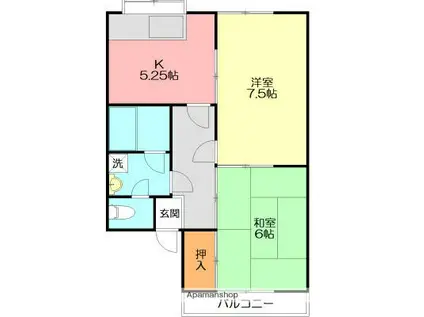 バーム88(2DK/2階)の間取り写真