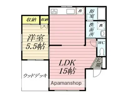 シルバーウェーブコートⅡ(2DK/1階)の間取り写真