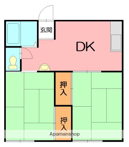 コーヨーハイツ(2DK/2階)の間取り写真