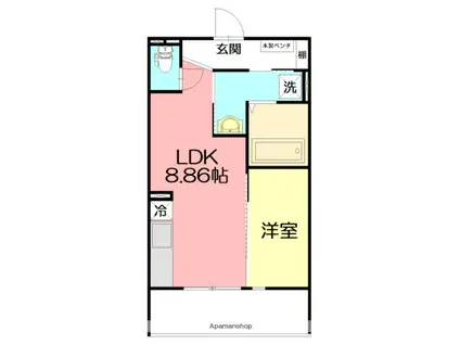 LAID BACK TERRACE(1LDK/1階)の間取り写真