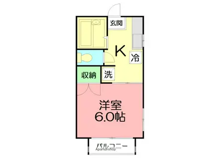 コンフォート湘南(1K/2階)の間取り写真