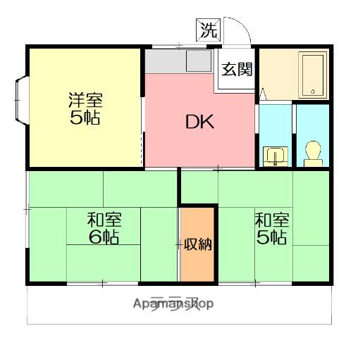 シャトレープルミエC(3DK/1階)の間取り写真