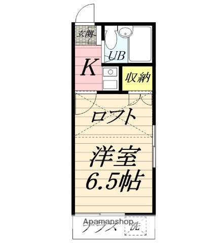 テラハウス(1K/1階)の間取り写真