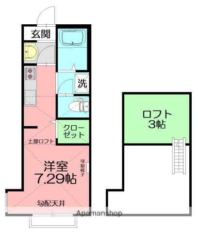 セレステ湘南(ワンルーム/2階)の間取り写真