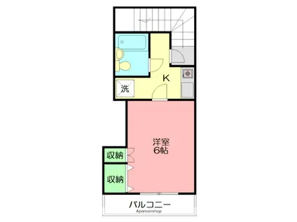 フェイムテラス(1K/2階)の間取り写真