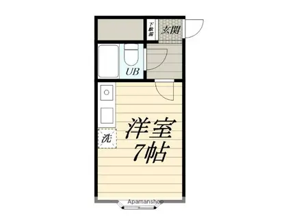 アルコ腰越(ワンルーム/2階)の間取り写真