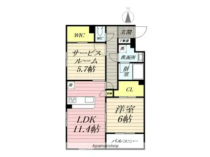 HIGH LAND HONSON(1SLDK/1階)の間取り写真