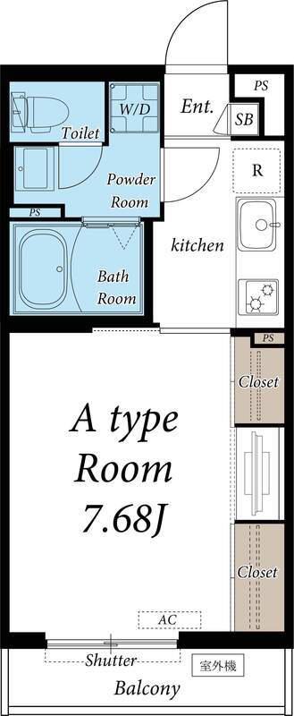 サンライン湘南(1K/3階)の間取り写真