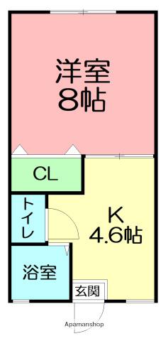 第2ひかりハイツ(1K/2階)の間取り写真