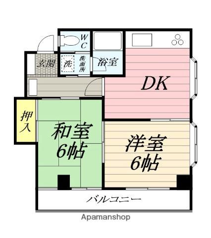 サニーハイツ三ッ境(2DK/3階)の間取り写真