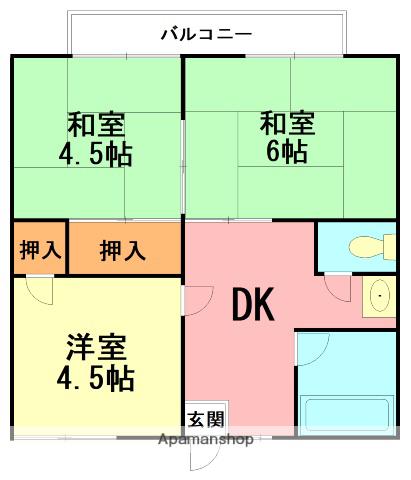 コーポ木村(3DK/1階)の間取り写真