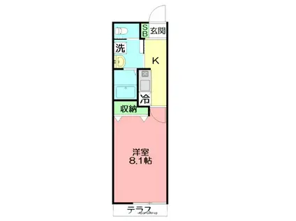 ルピナス(1K/3階)の間取り写真