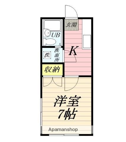 中惠アパート(1K/2階)の間取り写真