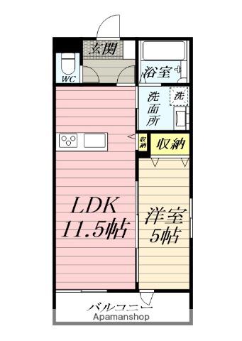 エスペランサⅡ(1LDK/2階)の間取り写真