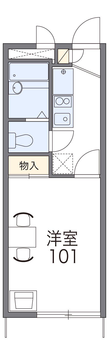 レオパレスサニーハイツ(1K/1階)の間取り写真