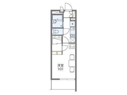 レオパレスハーベストステージ(1K/2階)の間取り写真