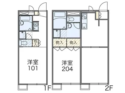 レオパレスYUGAWARA(1K/2階)の間取り写真