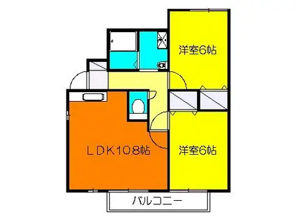 ユイット・アン2(2LDK/1階)の間取り写真