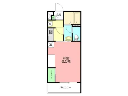 リブリ・ヴェルジュ本厚木(1K/3階)の間取り写真