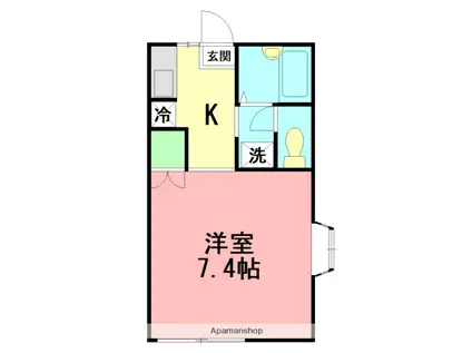 第2プリンスハイツ(ワンルーム/1階)の間取り写真