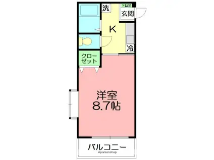 プレジィール(1K/2階)の間取り写真