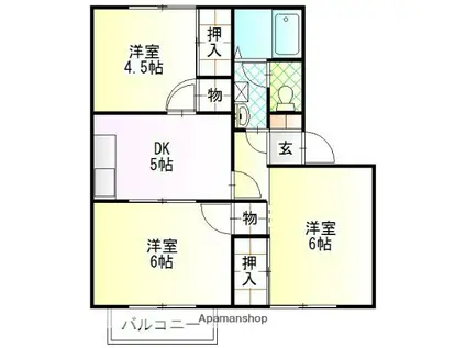 フレグランスM(3DK/1階)の間取り写真