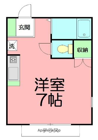 セイントピア茅ヶ崎9(ワンルーム/1階)の間取り写真
