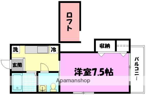 グランディール(1K/2階)の間取り写真