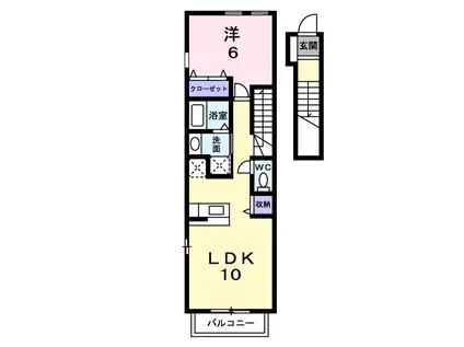 ジョイ・キープ・クニヤン(1LDK/2階)の間取り写真