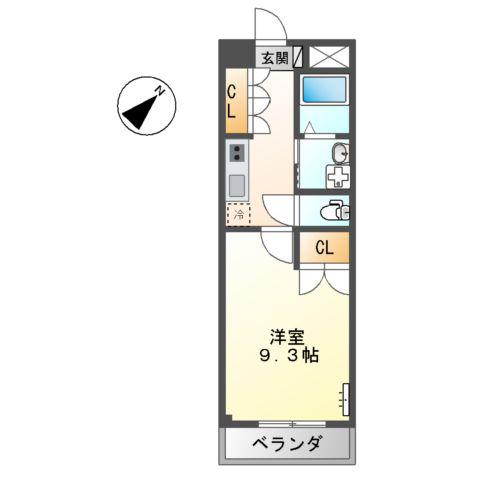 サンフォレストK2(1K/1階)の間取り写真