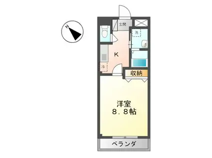 ディアコート(1K/3階)の間取り写真