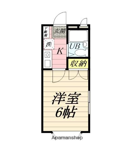 クレアール茅ヶ崎2(1K/1階)の間取り写真