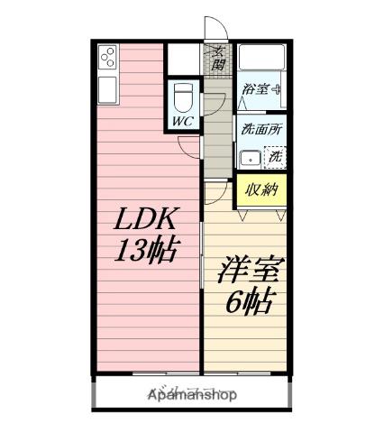 モンテブラン湘南(1LDK/1階)の間取り写真