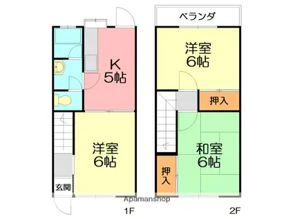 メゾネット長嶋(3K)の間取り写真